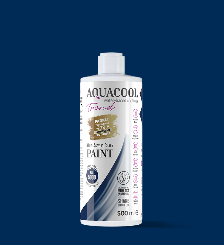 Aquacool Trend MAC All-in-One Furniture Paint – No Sanding No Primer, Chalk Paint for Cabinets, Wood, Tile & Countertops | Self-Leveling Matte | 16.9 fl oz, 53 sq ft