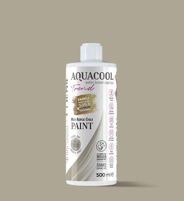 Aquacool Trend MAC All-in-One Furniture Paint – No Sanding No Primer, Chalk Paint for Cabinets, Wood, Tile & Countertops | Self-Leveling Matte | 16.9 fl oz, 53 sq ft
