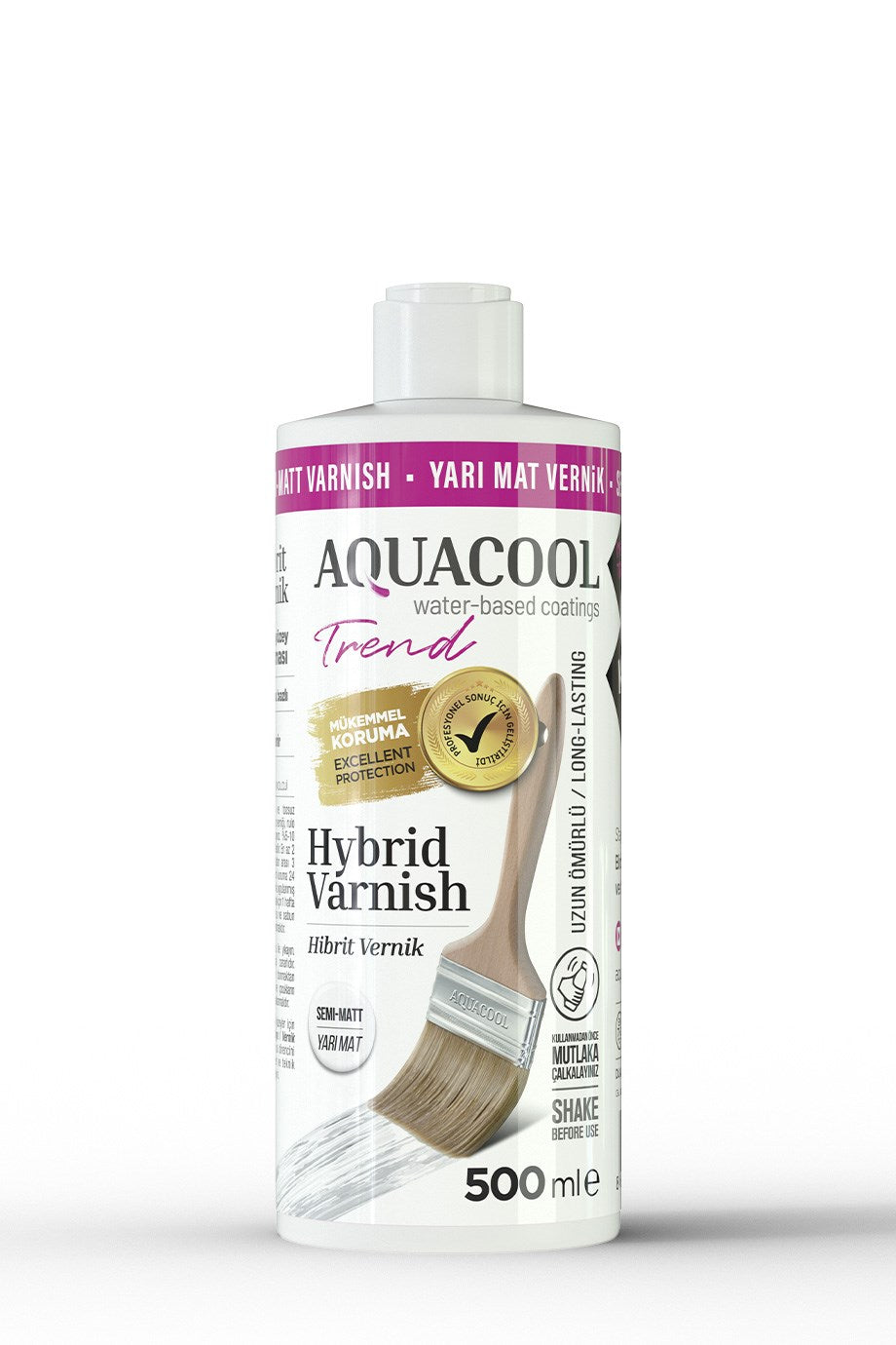 Aquacool Trend Hybrid Varnish – Water-Based Clear Coat for Furniture, Cabinets, Wood & Painted Surfaces – Durable, Low-Odor, Easy to Apply – Clear Top Coat 16.9 fl oz