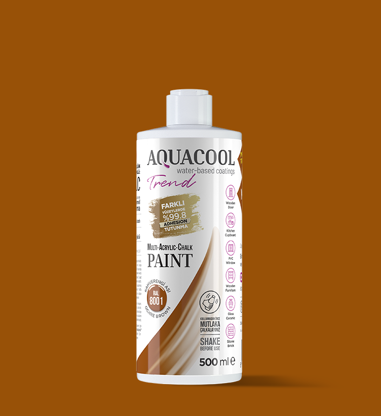 Aquacool Trend MAC All-in-One Furniture Paint – No Sanding No Primer, Chalk Paint for Cabinets, Wood, Tile & Countertops | Self-Leveling Matte | 16.9 fl oz, 53 sq ft