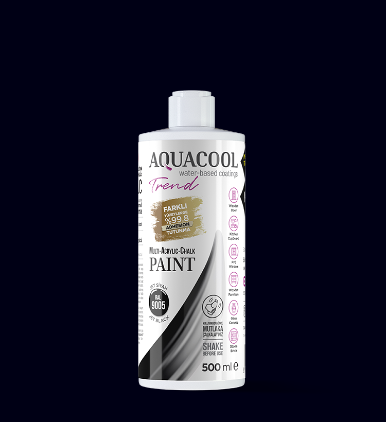 Aquacool Trend MAC All-in-One Furniture Paint – No Sanding No Primer, Chalk Paint for Cabinets, Wood, Tile & Countertops | Self-Leveling Matte | 16.9 fl oz, 53 sq ft