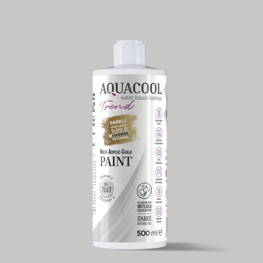 Aquacool Trend MAC All-in-One Furniture Paint, RAL 7047 Telegray 4, 16.9 fl oz