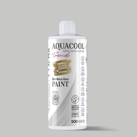 Aquacool Trend MAC All-in-One Furniture Paint, RAL 7047 Telegray 4, 16.9 fl oz