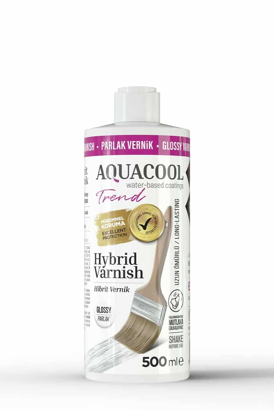 Aquacool Trend Hybrid Varnish – Water-Based Clear Coat for Furniture, Cabinets, Wood & Painted Surfaces – Durable, Low-Odor, Easy to Apply – Clear Top Coat 16.9 fl oz